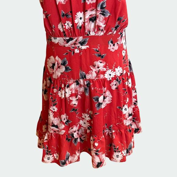ELLE Floral‎ Tiered High Neck Low Back Dress Sz XXL Back Bow Tie Feminine Career - Picture 3 of 12